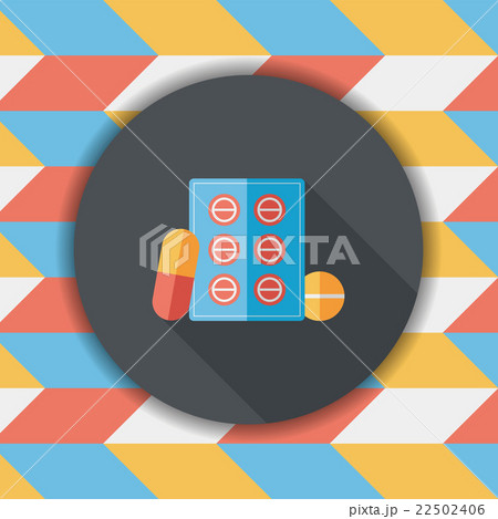Pills flat icon with long shadow 22502406
