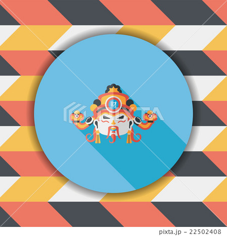 Chinese New Year flat icon with long shadow,eps10, God of wealth 22502408