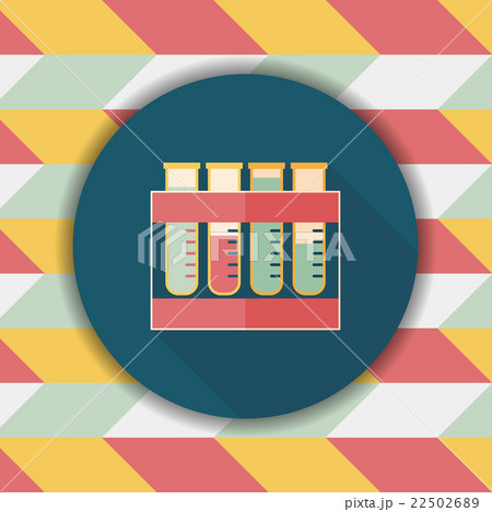 test tube flat icon with long shadow 22502689