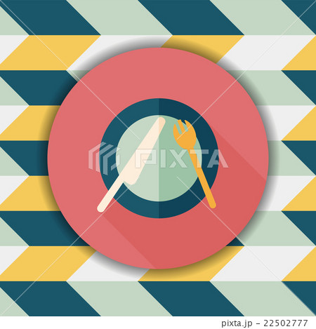 dishware and cutlery flat icon with long shadow dishware and cutlery flat icon with long shadow 22502777