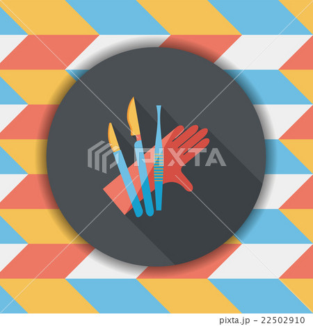 Surgical Instrument flat icon with long shadow Surgical Instrument flat icon with long shadow 22502910