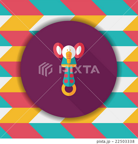 baby rattle flat icon with long shadow,EPS 10 22503338