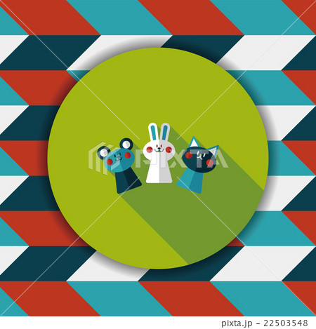hand puppet flat icon with long shadow,eps10のイラスト素材 [22503548] - PIXTA