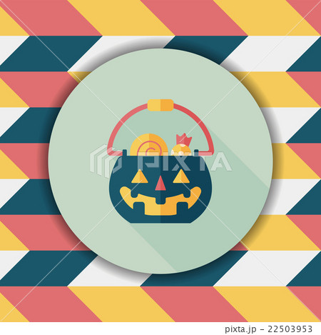 Halloween pumpkin shaped box flat icon with long shadow, eps10 22503953