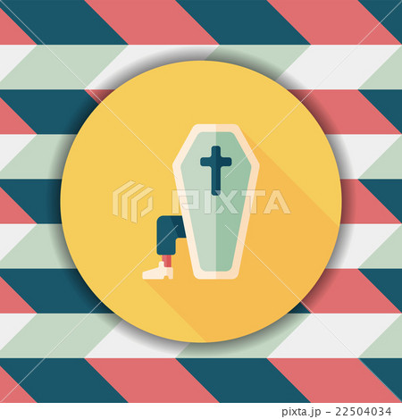 coffin falt icon with long shadow,eps10 22504034