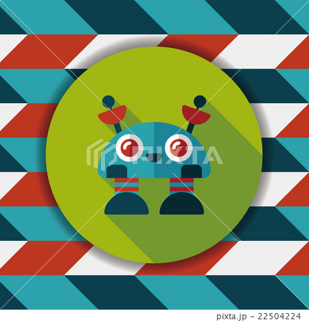 robot concept flat icon with long shadow,eps10 22504224