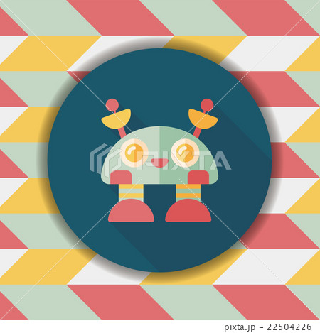 robot concept flat icon with long shadow,eps10 22504226