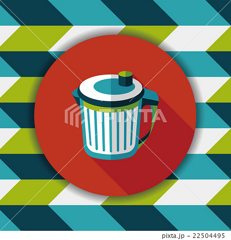 kitchenware garbage can flat icon with long shadow,eps10 kitchenware garbage can flat icon with long shadow,eps10 22504495