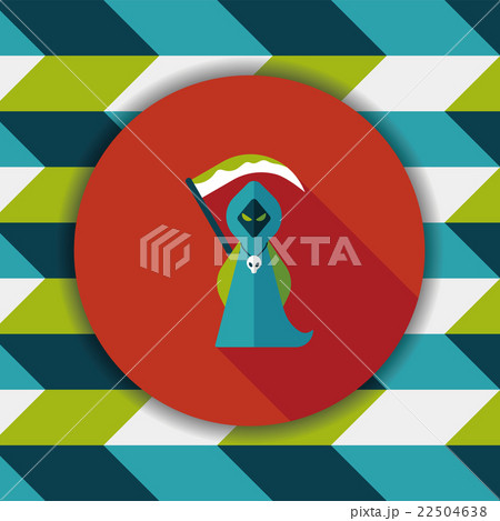 Grim Reaper flat icon with long shadow,eps10 22504638