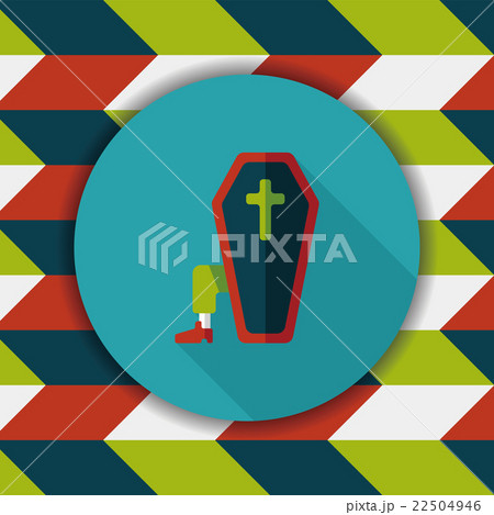 coffin falt icon with long shadow,eps10 22504946