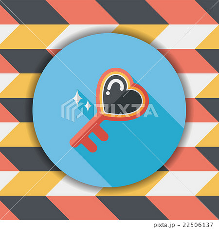 Valentine's Day lover key lock flat icon with long shadow,eps10 Valentine's Day lover key lock flat icon with long shadow,eps10 22506137