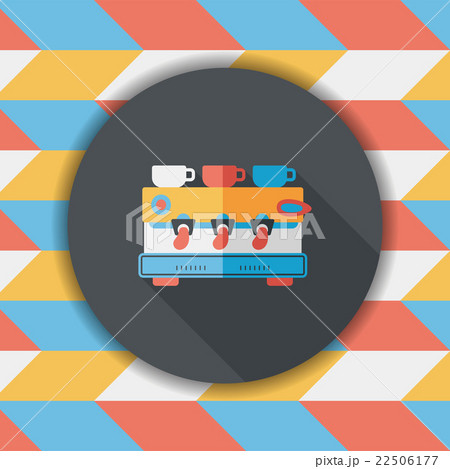 coffee machine flat icon with long shadow,eps10 22506177