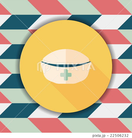 nurse hat flat icon with long shadow,eps10 22506232