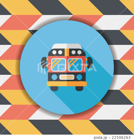 Transportation bus flat icon with long shadow,eps10 22506263