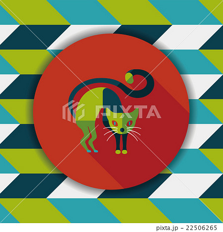 Evil cat flat icon with long shadow,eps10 22506265