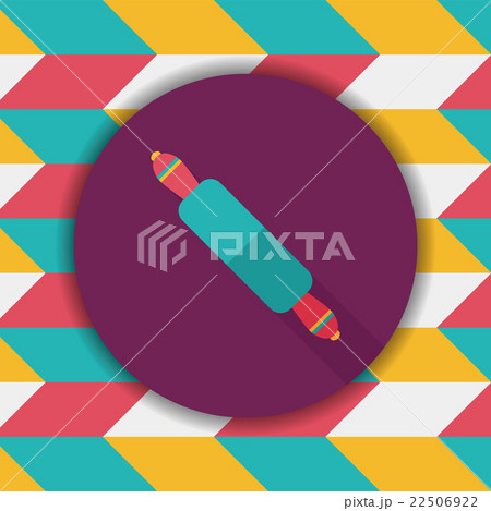 kitchenware rolling pin flat icon with long shadow,eps10 kitchenware rolling pin flat icon with long shadow,eps10 22506922