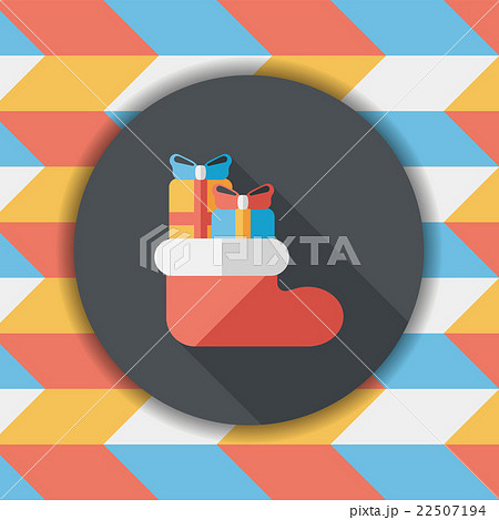 Christmas stocking flat icon with long shadow,eps10 Christmas stocking flat icon with long shadow,eps10 22507194