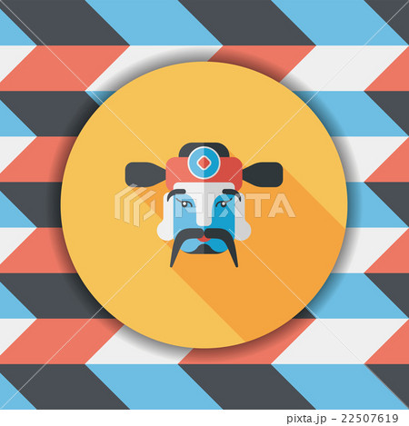 Chinese New Year flat icon with long shadow,eps10, God of wealth 22507619