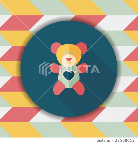 Valentine's day present bear flat icon with long shadow,eps10 22508015
