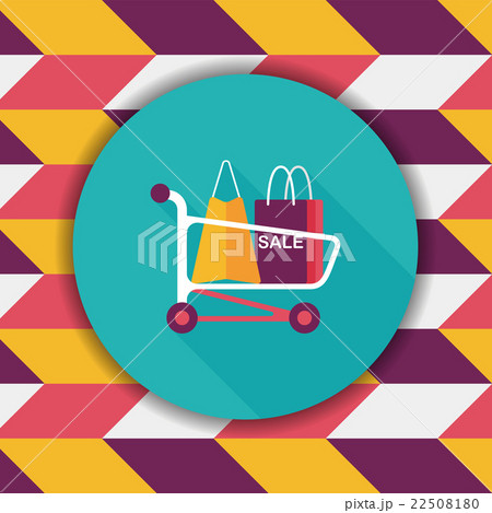 shopping cart flat icon with long shadow,eps10 22508180
