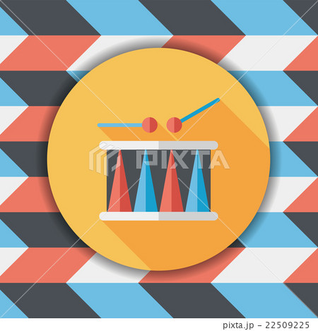 drum flat icon with long shadow,eps10 22509225