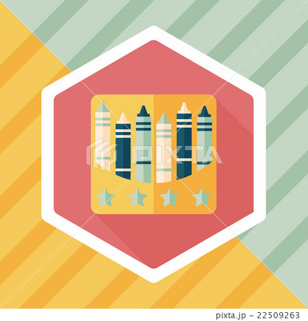 crayons flat icon with long shadow,eps10 22509263