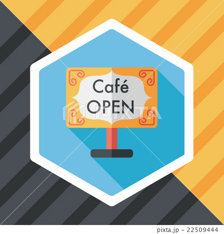 Coffee shop signs flat icon with long shadow,eps10 22509444