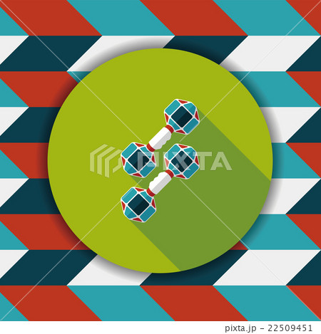 dumbbell flat icon with long shadow,eps10 22509451