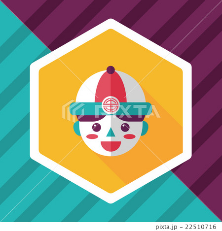 Chinese New Year boy flat icon with long shadow,eps10 Chinese New Year boy flat icon with long shadow,eps10 22510716