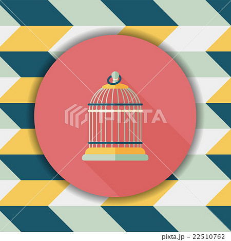 Pet bird cage flat icon with long shadow, eps10 Pet bird cage flat icon with long shadow, eps10 22510762