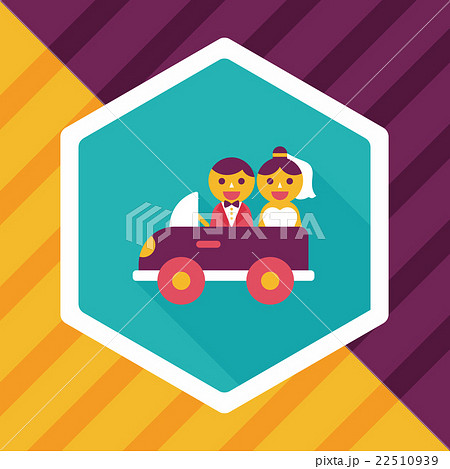 wedding car flat icon with long shadow, eps10 wedding car flat icon with long shadow, eps10 22510939