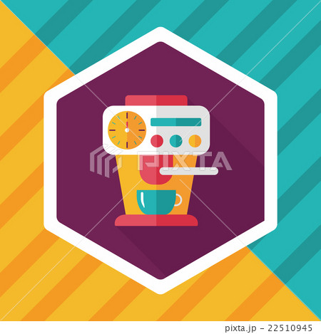 coffee machine flat icon with long shadow,eps10 22510945