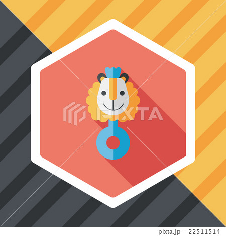 baby rattle flat icon with long shadow,eps10 22511514