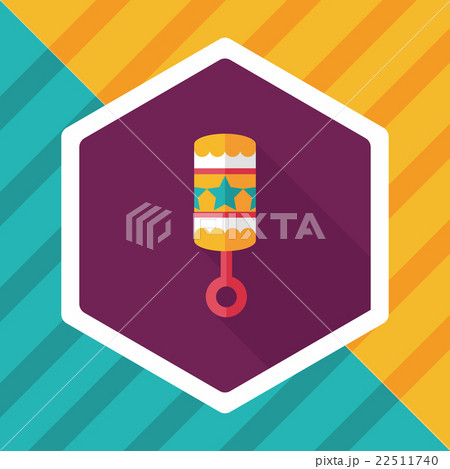 baby rattle flat icon with long shadow,eps10 22511740