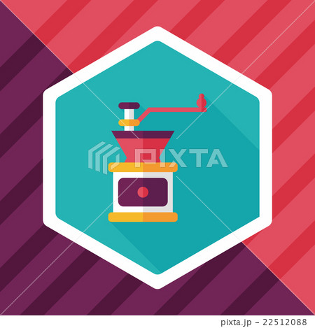 grinding coffee machine flat icon with long shadow,eps10 grinding coffee machine flat icon with long shadow,eps10 22512088