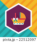 baby cradle bed flat icon with long shadow,eps10 22512097