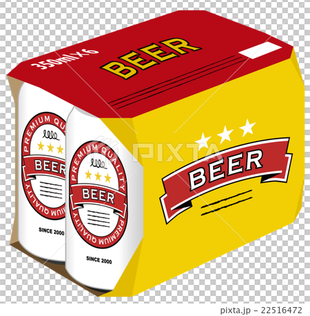 缶ビールパックのイラスト素材