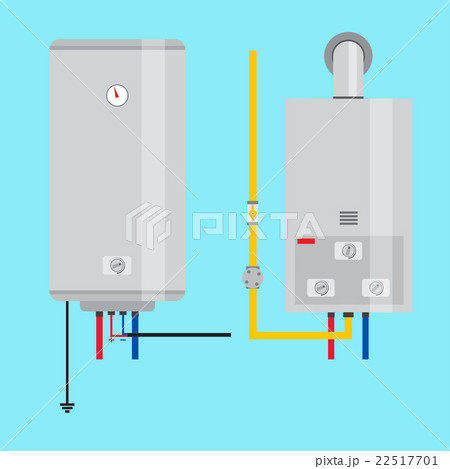 Set of gas water heater and electric water heater. 22517701