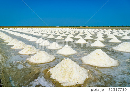 Sea salt fields with piled salt in Thailand 22517750