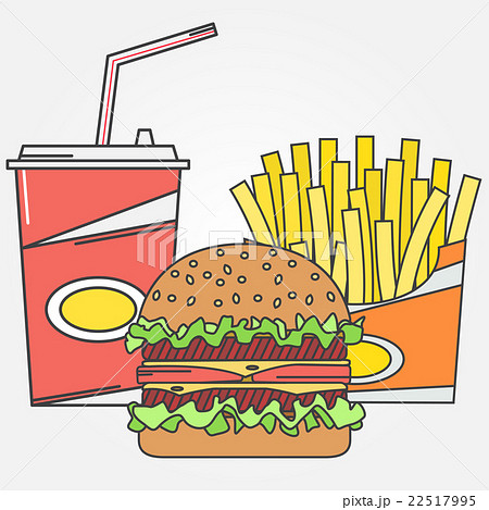 Fast food icon. Vector icon cola,fries and burger 22517995