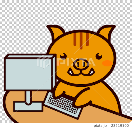 パソコンを使う動物シリーズ 22519500
