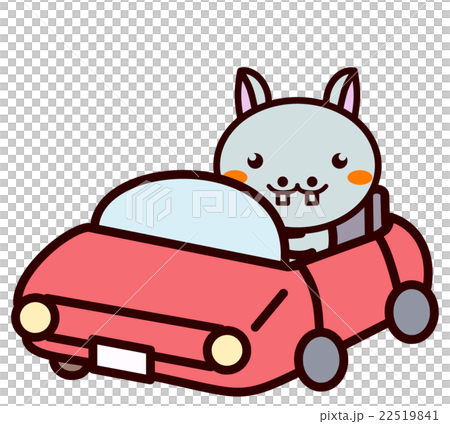 車を運転する動物シリーズのイラスト素材