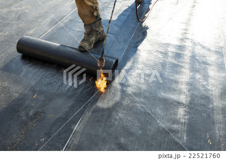 Installation of roll roofing waterproofing  22521760