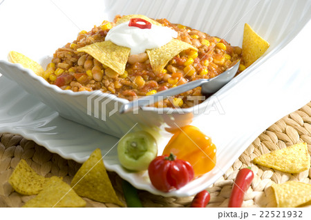 thick vegetables soup with minced meat 22521932
