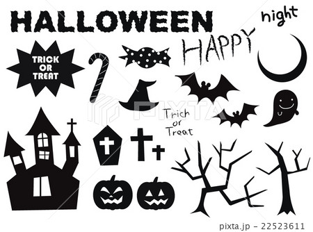 10月ハロウィン Halloween のパーツのイラスト素材