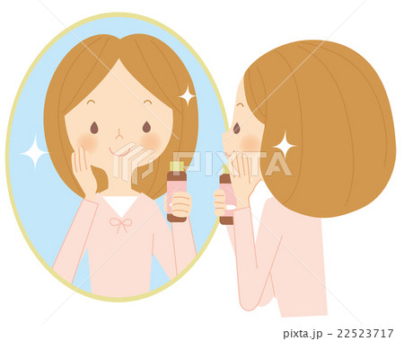女性 美容 ドリンクのイラスト素材