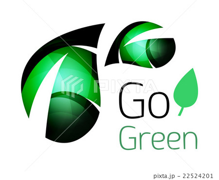 Colorful leaf logo. Geometric abstract icon Colorful leaf logo. Geometric abstract icon 22524201