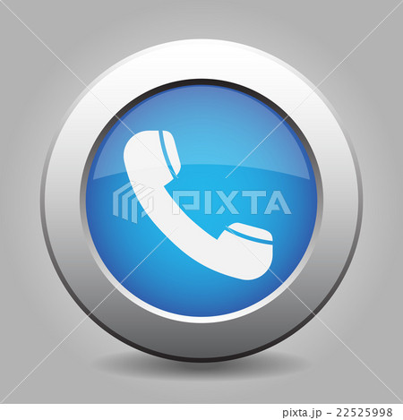 blue metal button with telephone handset blue metal button with telephone handset 22525998