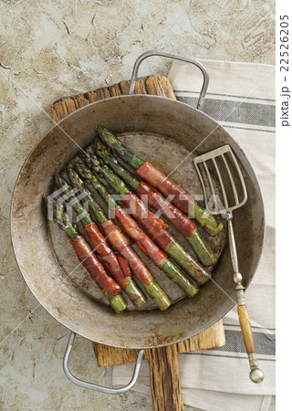 Purple asparagus with gammon 22526205