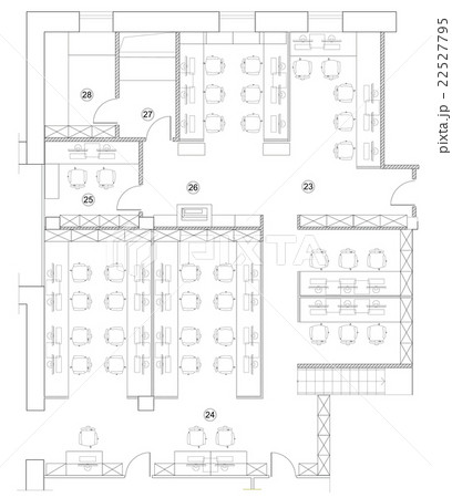 Standard office furniture symbols on floor plans Standard office furniture symbols on floor plans 22527795